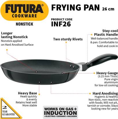 Hawkins Futura Non-stick Frying Pan 26 cm Diameter 1 L (INF26) | Grocsy