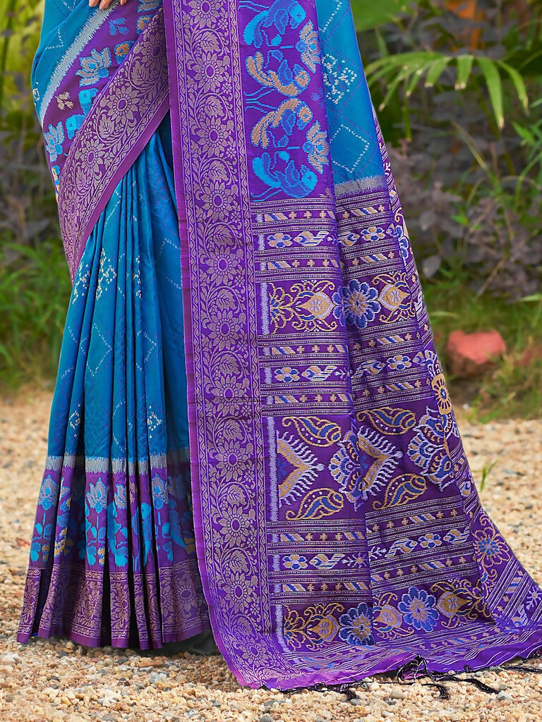 Shree Shyam Fashion Blue Soft Silk Saree | Grocsy