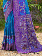 Shree Shyam Fashion Blue Soft Silk Saree | Grocsy
