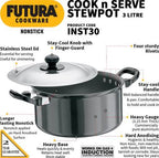 Hawkins Futura Non-stick Stewpot 20 cm Diameter 3 L with Lid (INST30) | Grocsy