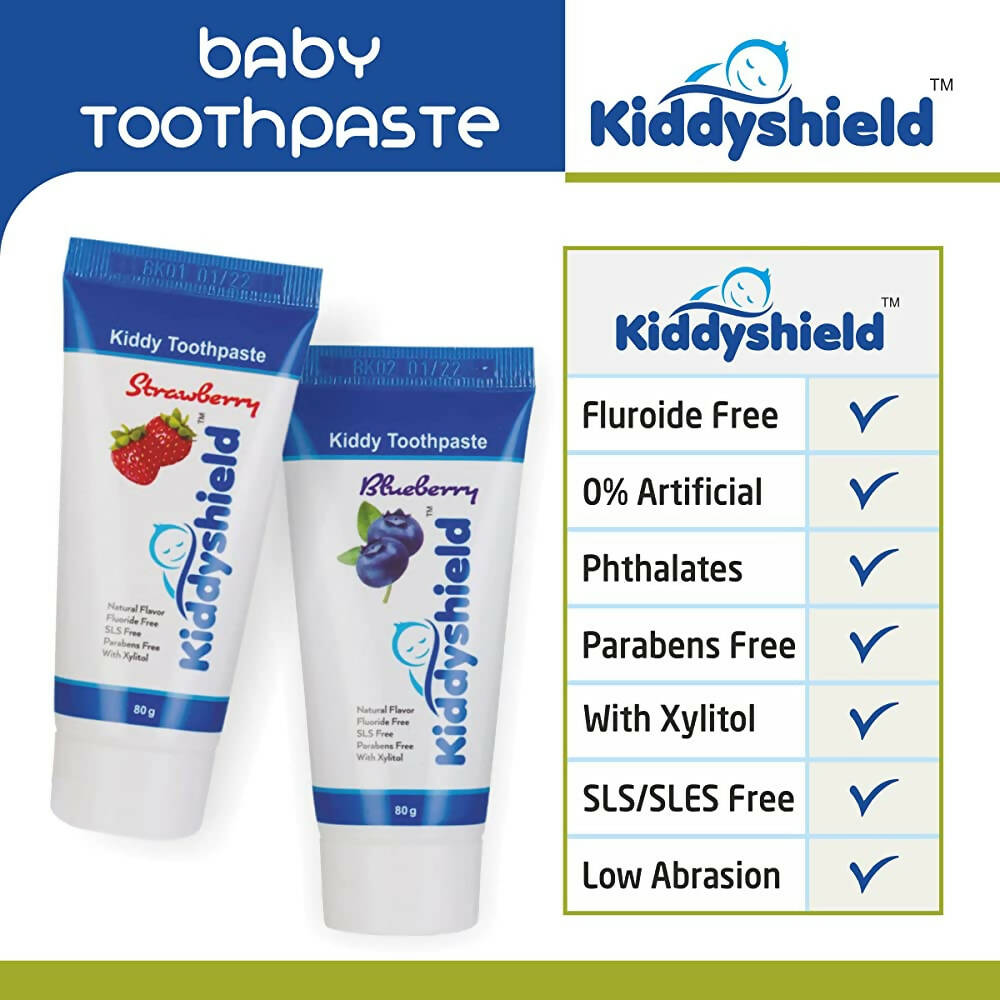 Kiddyshield Fluoride Free Formula Baby Toothpaste Strawberry For Kids 1- 5 Years | Grocsy