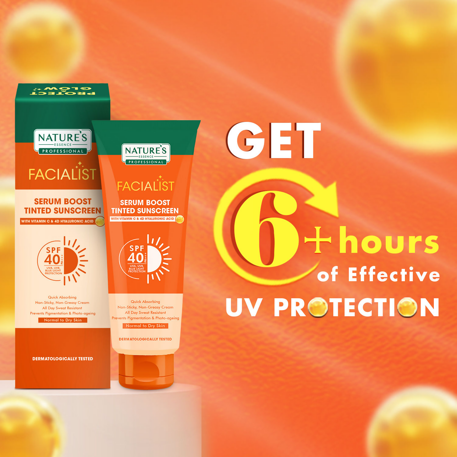 Nature's Essence Professional Serum Boost Tinted Sunscreen SPF 40 PA+++ | Grocsy