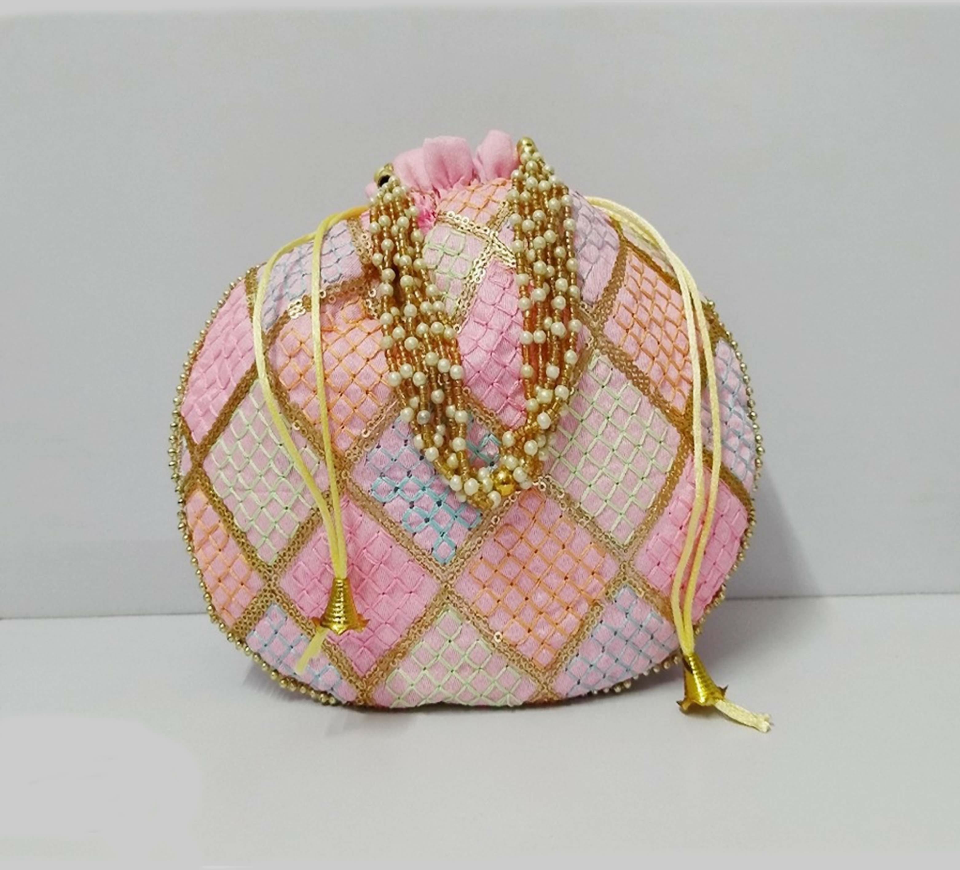 Joban Fashion Embroidered Potli Clutch - Multicolor | Grocsy