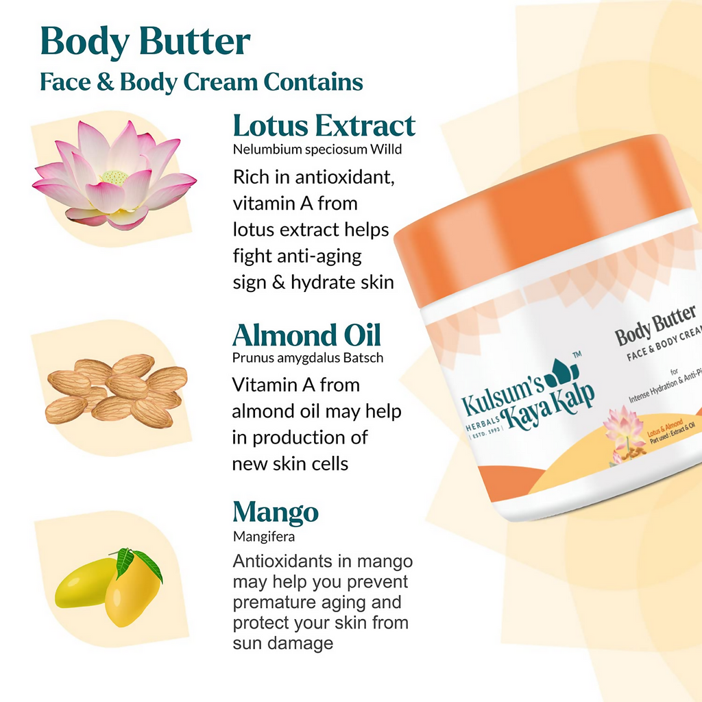 Kulsum's Kaya Kalp Body Butter For Intense Hydration & Anti Pigmentation | Grocsy