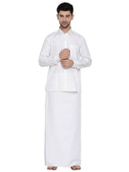 Ramraj Cotton Mens Full Sleeve Formal 100 % Cotton White Shirt | Grocsy
