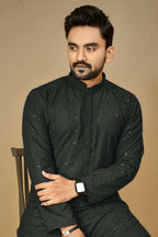 Anaita Black Embroidered Rayon Straight Kurta | Grocsy