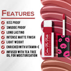 Jaquline USA Color Me Matte Liquid Lipstick - Sangria Red | Grocsy