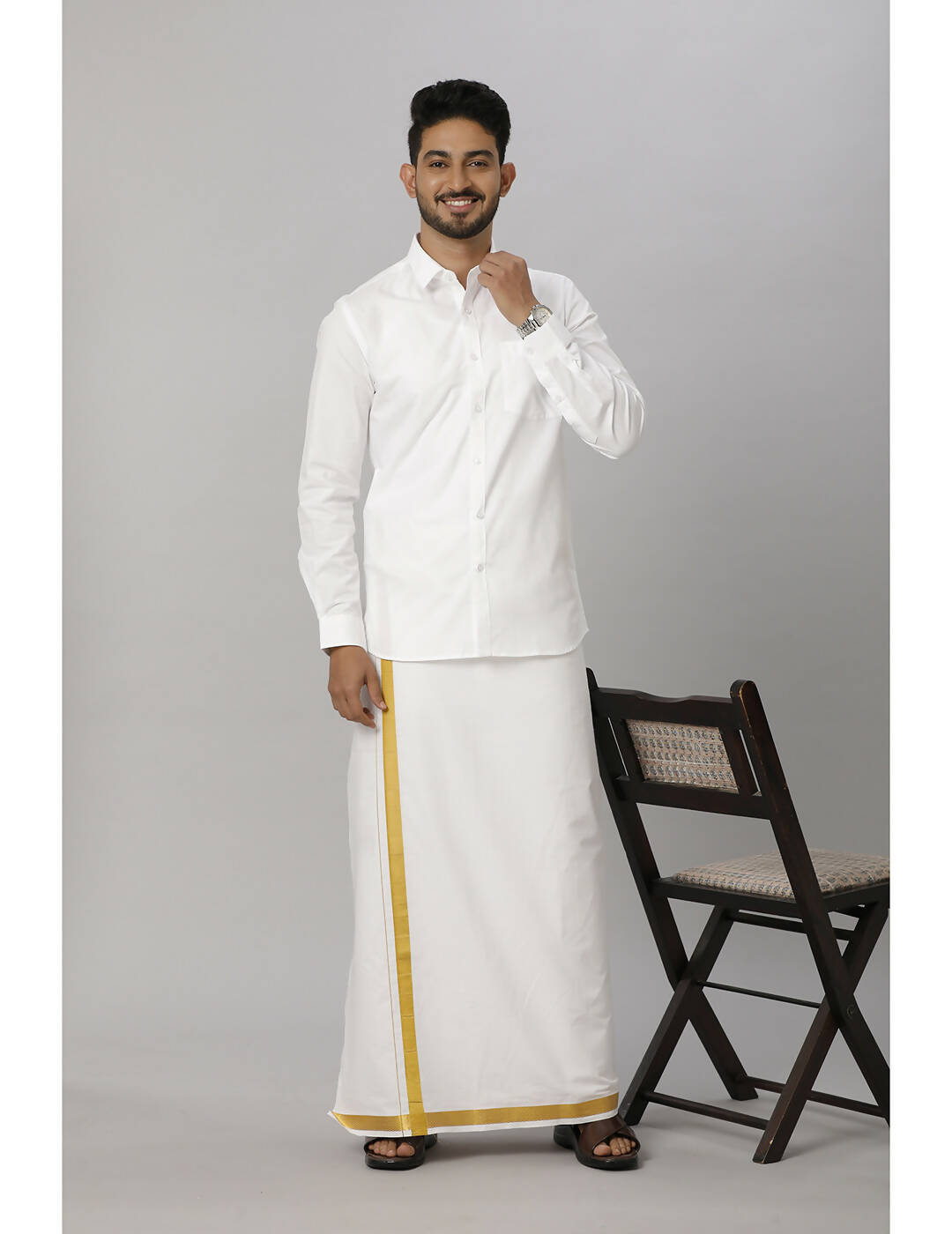 Ramraj Cotton Mens Fullsleeve White Shirt Pus Size | Grocsy