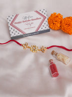 Designer kundan Rakhi - Ruby Raang | Grocsy