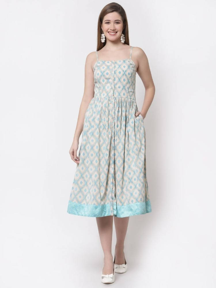 Myshka Multi Color Crepe Printed Sleeveless Dress | Grocsy