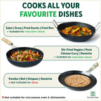 The Indus Valley 100% Pure Iron Cookware Set: Kadai+ Tawa+ Fry Pan, Toxin-free Sheet Iron, Pre-seasoned, Induction & Gas, Kitchen Set for Home, Tadka Pan | Grocsy