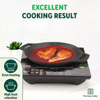 The Indus Valley CASTrong Cast Iron Fish Fry Pan, Pre-seasoned, Nonstick, 100% Pure, Toxin-free, Induction, 22.4/25cm, 1.5kg/2kg | Grocsy