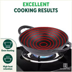 The Indus Valley CASTrong Cast Iron Kadai, Pre-seasoned, Nonstick, 100% Pure, Toxin-free, 20.3cm, 1.4L, 1.5kg | Grocsy