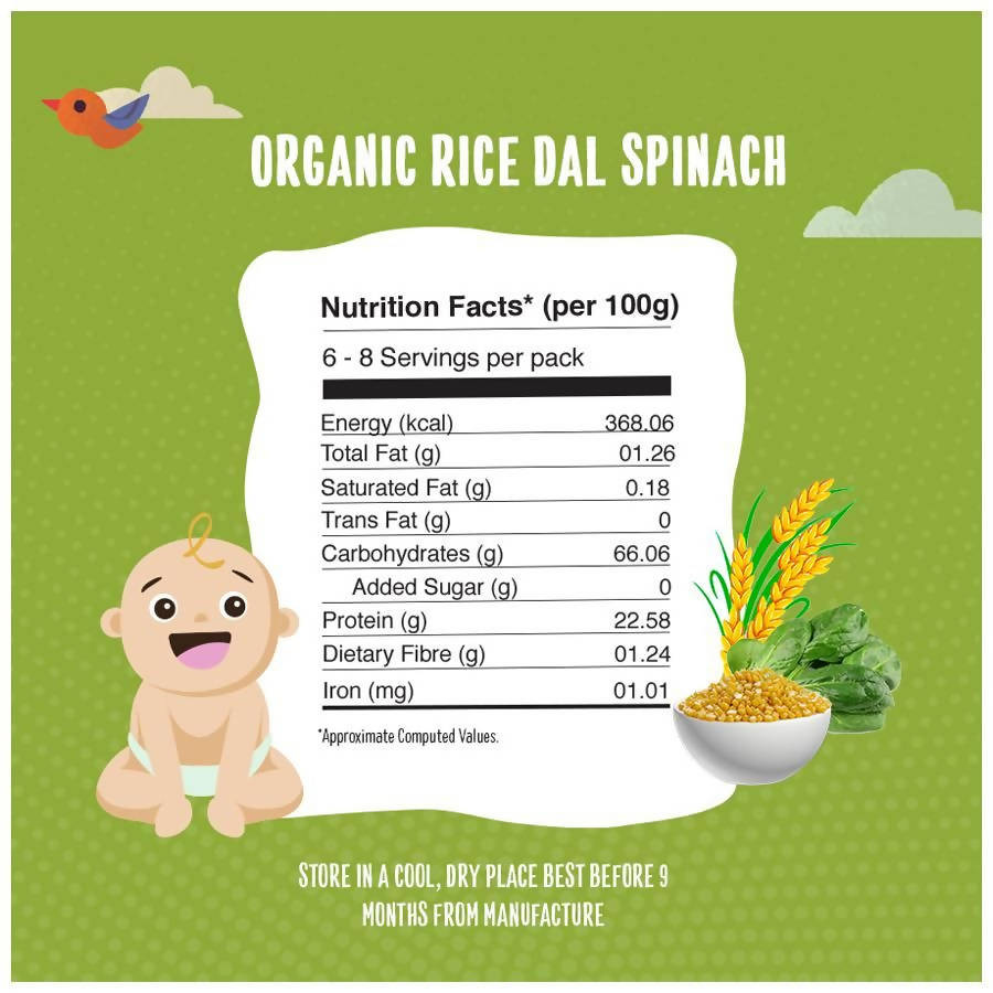 Timios Organic Rice Dal Spinach Porridge | Grocsy
