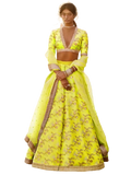 Tulsi Art Neon Embroidery Thai Silk Bridal Lehenga Choli | Grocsy