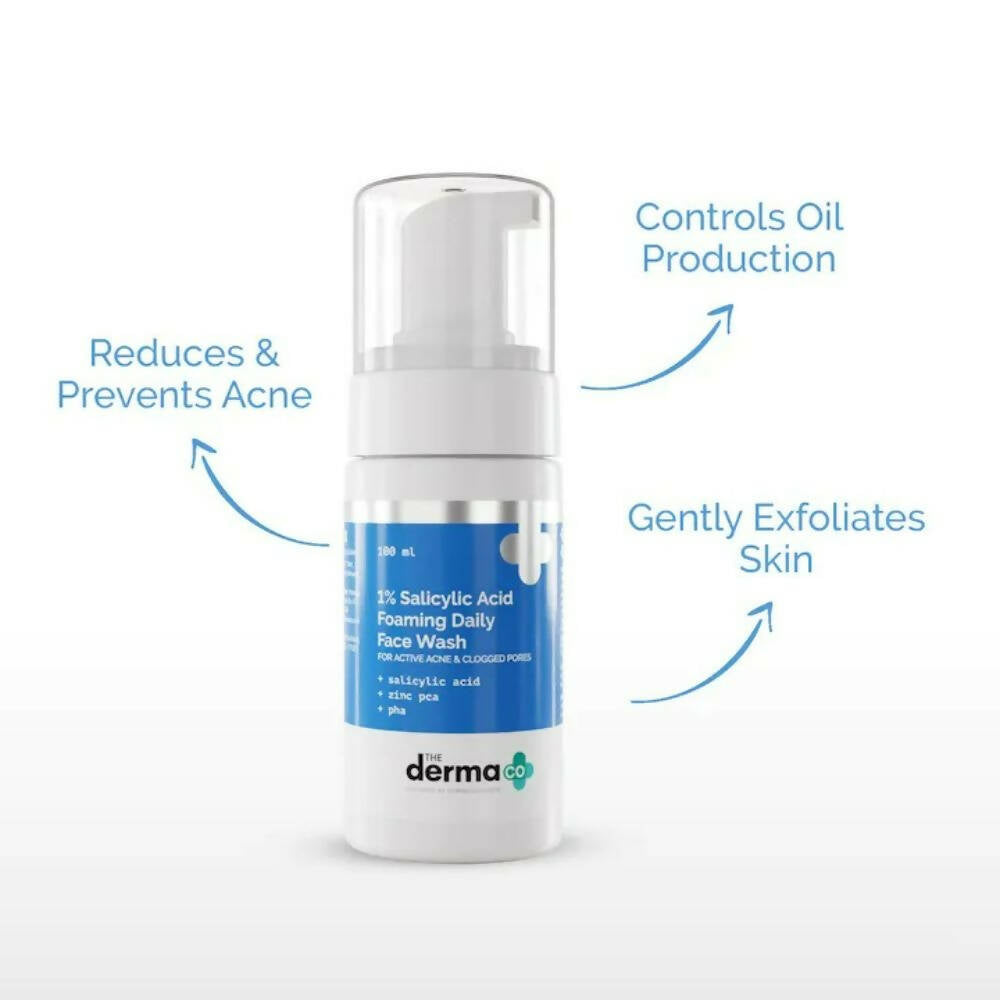 The Derma Co 1% Salicylic Acid Foaming Daily Face Wash | Grocsy
