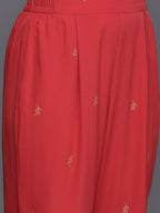 Ahalyaa Women's Traditional Wear Co-ods - Red | Grocsy