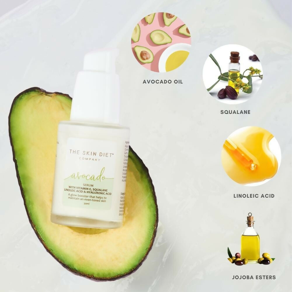The Skin Diet Avocado Milky Glow Serum for Even Skin Tone with Hyaluronic Acid for Dull Skin | Grocsy