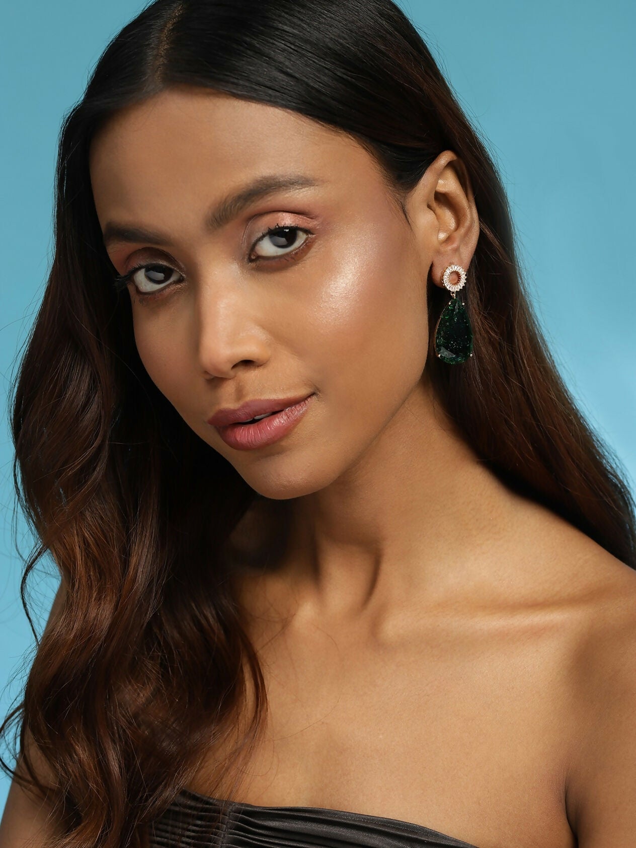 Green Druzy Quartz Earrings- Ruby Raang | Grocsy