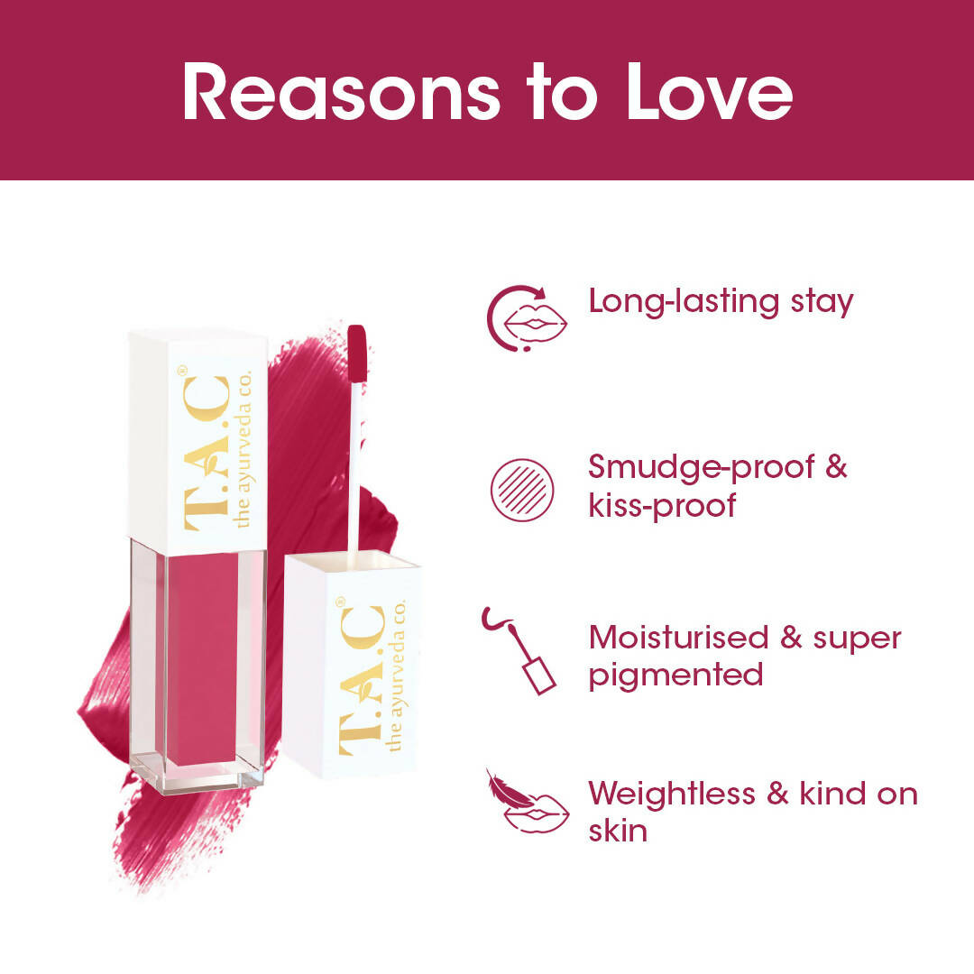TAC - The Ayurveda Co. Liquid Matte Cosmic Pink Lipstick | Grocsy