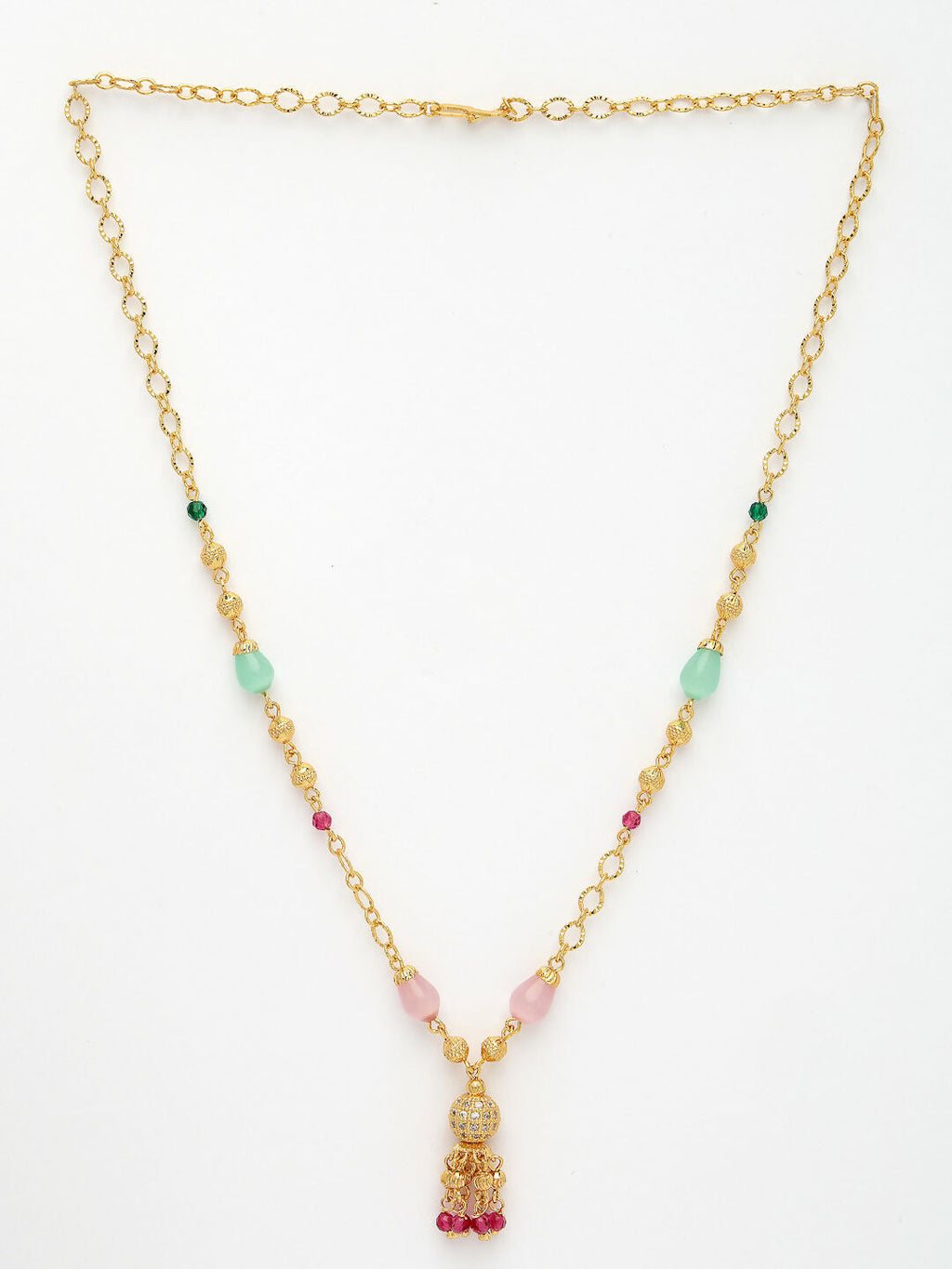 NVR Women's Multicolor Gold-Polished Minimal Chain | Grocsy