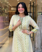 The52 Multi Women's Gorgeous Linen Silk Fabric Embroidered Work Straight Kurta Pant and Dupatta Set | Grocsy