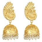 Joban Fashion Women Matte Gold Brass Jhumka | Grocsy