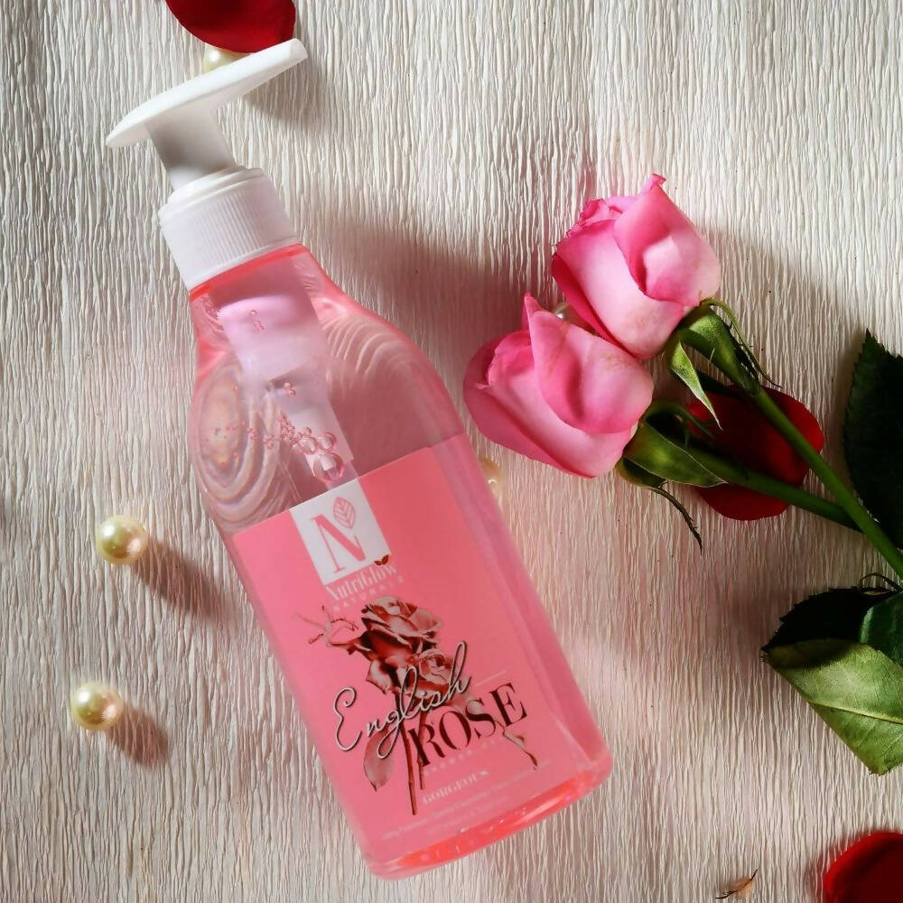 NutriGlow NATURAL'S English Rose Shower Gel With Mulberry Extract For Long Lasting Freshness | Grocsy