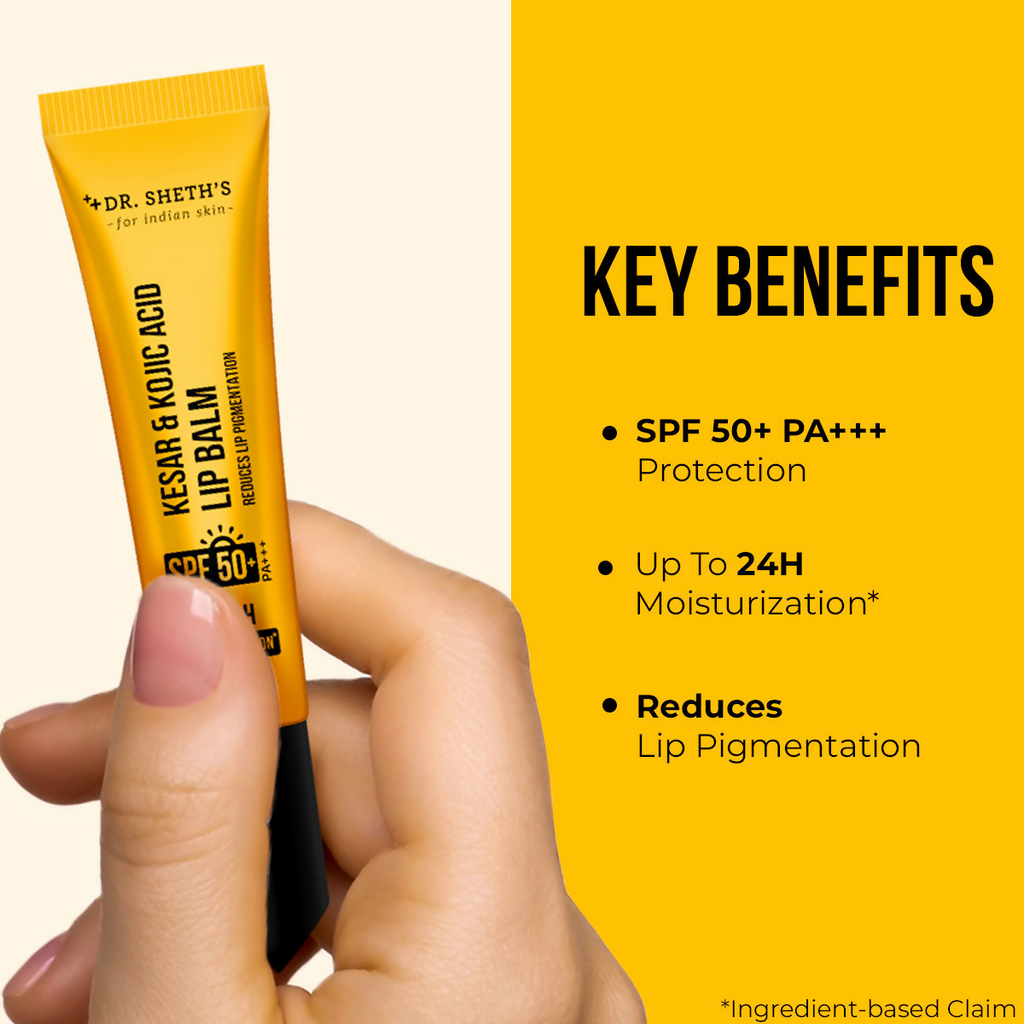 Dr. Sheth's Kesar & Kojic Acid Lip Balm | Grocsy