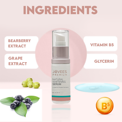 Jovees Premium Natural Whitening Serum Clarifies & Hydrates | Grocsy