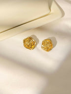 Golden Rose Earrings - Ruby Raang | Grocsy
