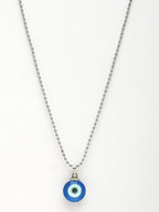 NVR Unisex Evil Eye Silver-Plated Stainless Steel Pendant with Chain | Grocsy