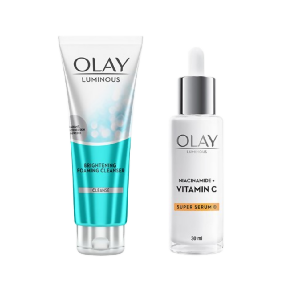 Olay Hydration Boost Kit With Niacinamide + Vitamin-C Super Serum & Cleanser | Grocsy
