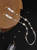 Women's White Mother Of Pearl Mask Chain - Ruby Raang | Grocsy