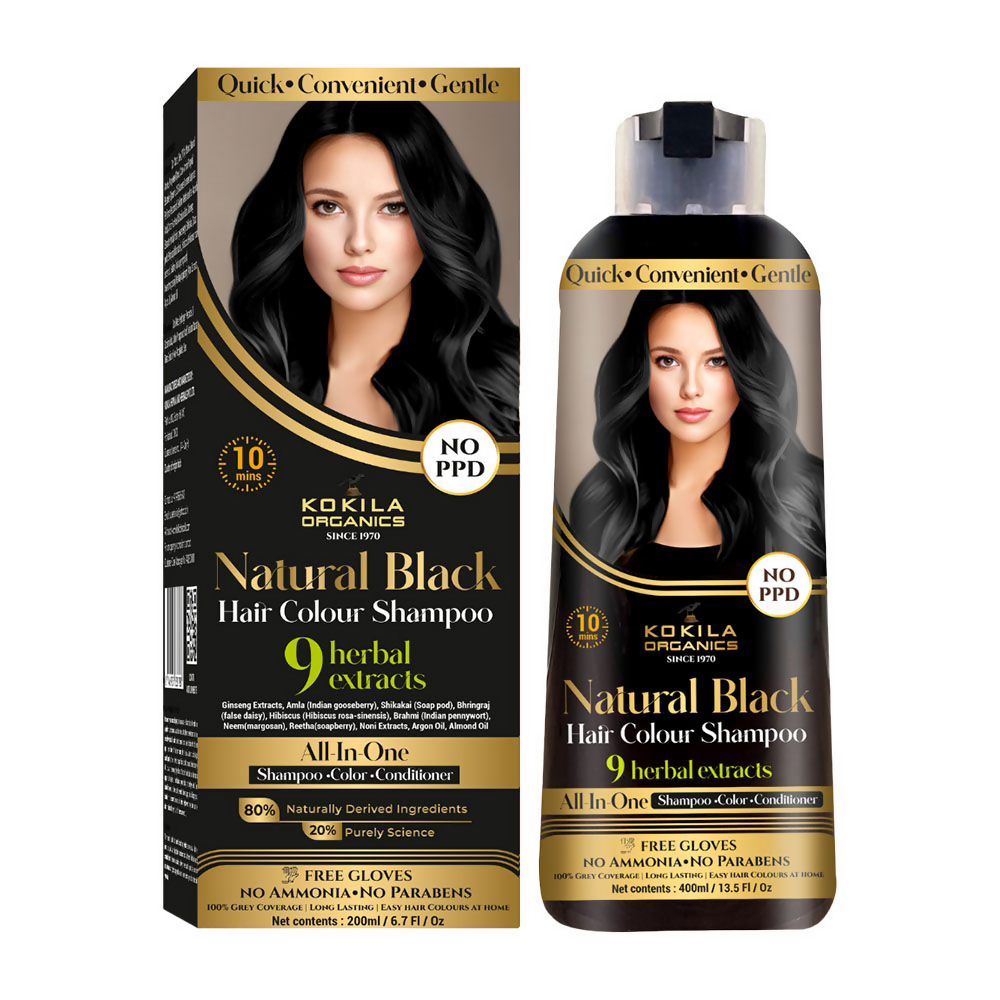 Kokila Organics NO PPD Shampoo Hair Colour - Black | Grocsy