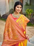 Shree Shyam Fashion Yellow Soft Silk Saree | Grocsy