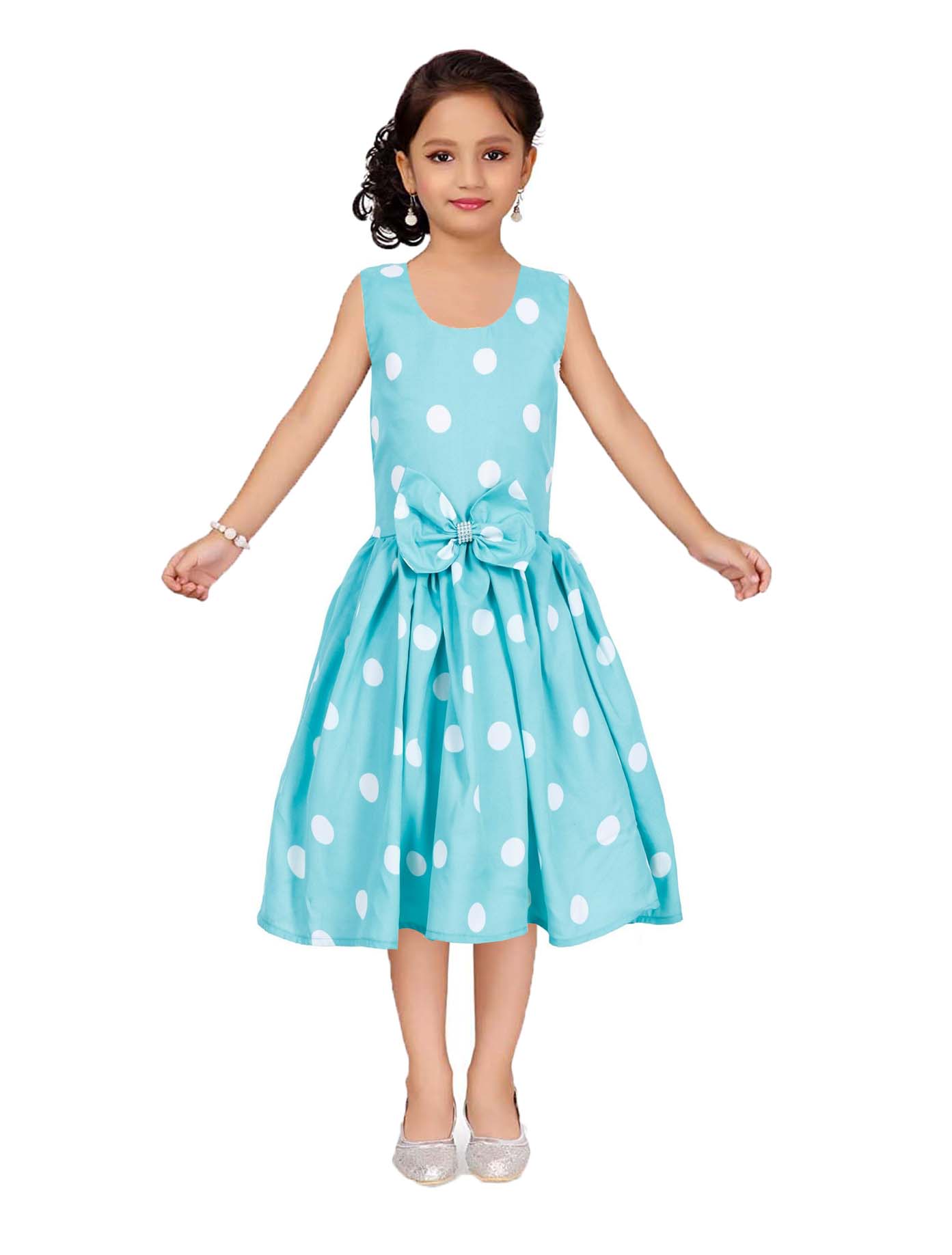 Asmaani Kids Party Wear Stylish Dresses, Perfect for Parties, Functions & Vacations - Aqua Blue | Grocsy