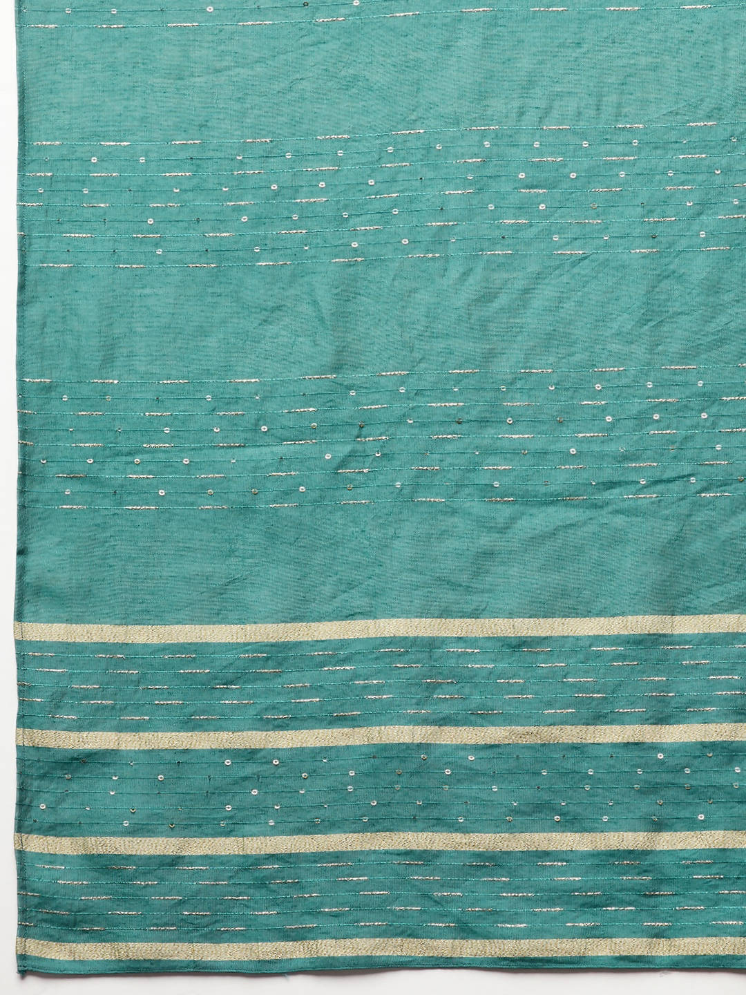Myshka Dark Green Embroidered 3/4 Sleeve Round Neck Kurta Pant Dupatta Set | Grocsy