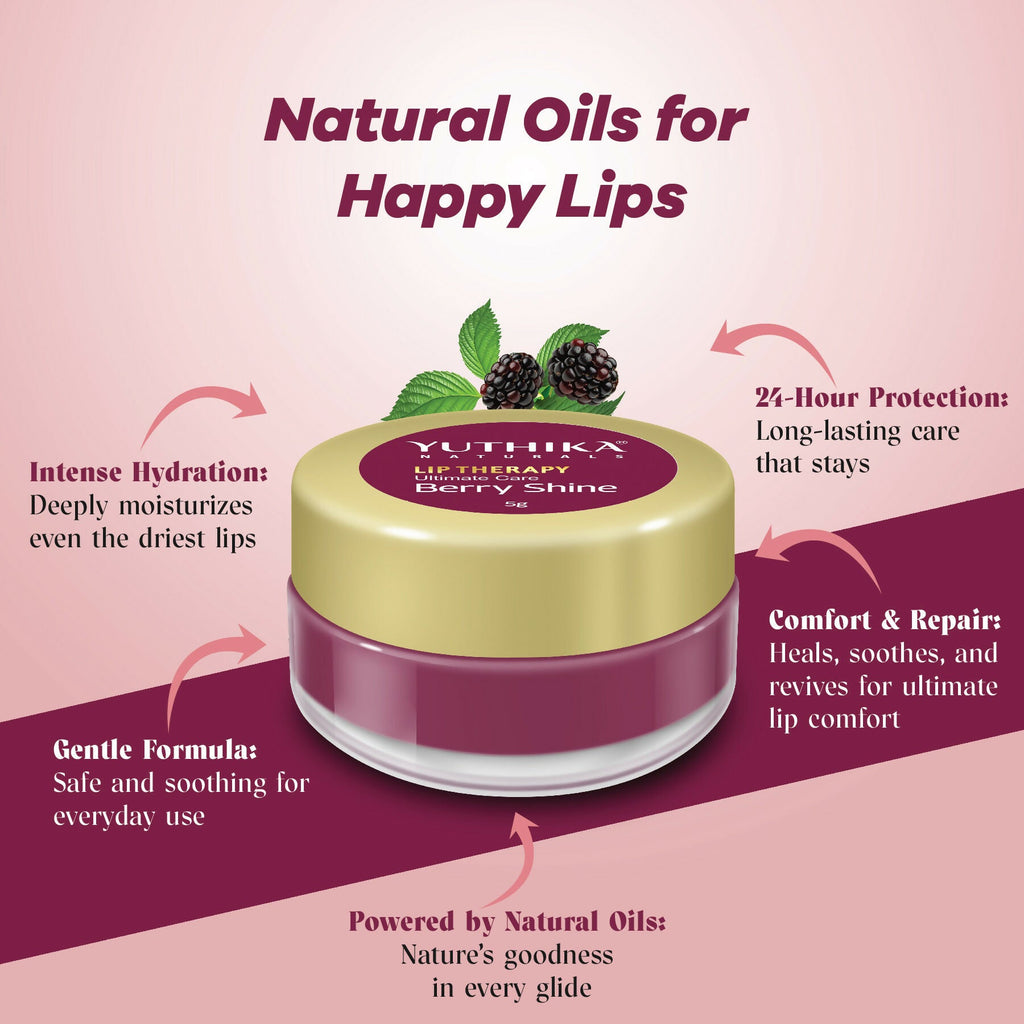 Yuthika Moisturizing Lip Balm – Berry Shine | Grocsy