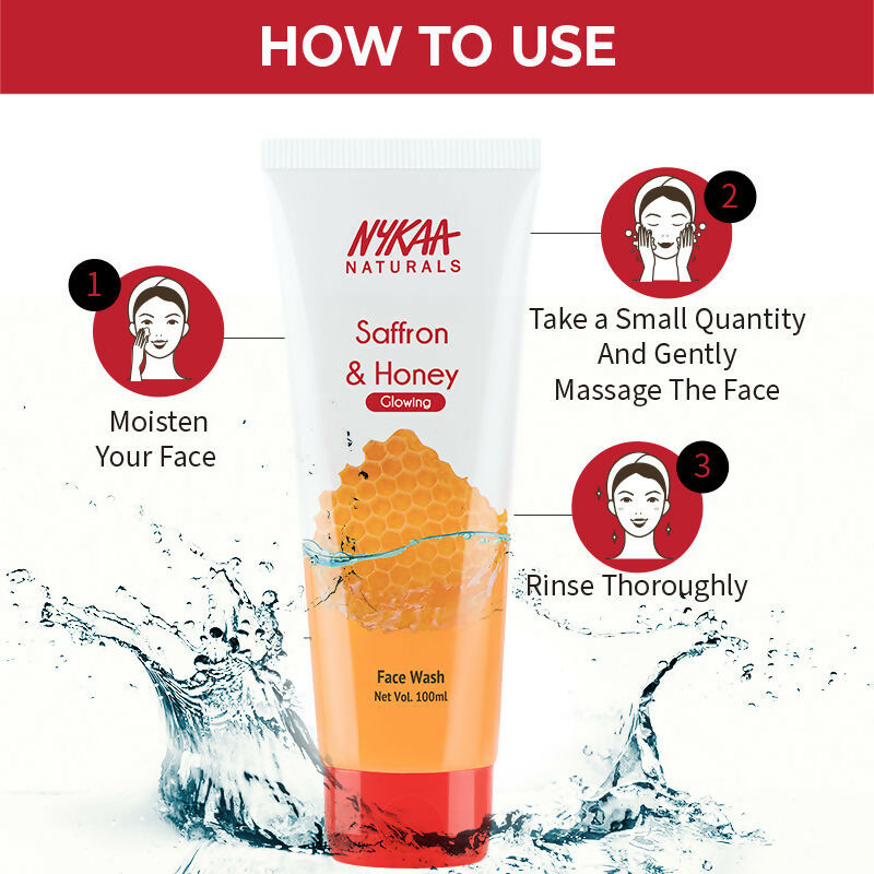 Nykaa Naturals Saffron & Honey Face Wash for Glowing Skin | Grocsy