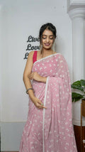 Vamsee Patangiyu Pink Georgette Saree | Grocsy