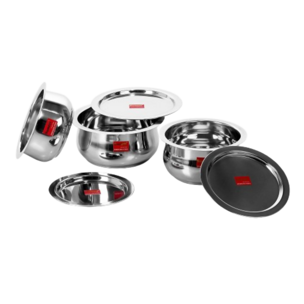 Sumeet Stainless Steel Cookware Set With Lid | Grocsy