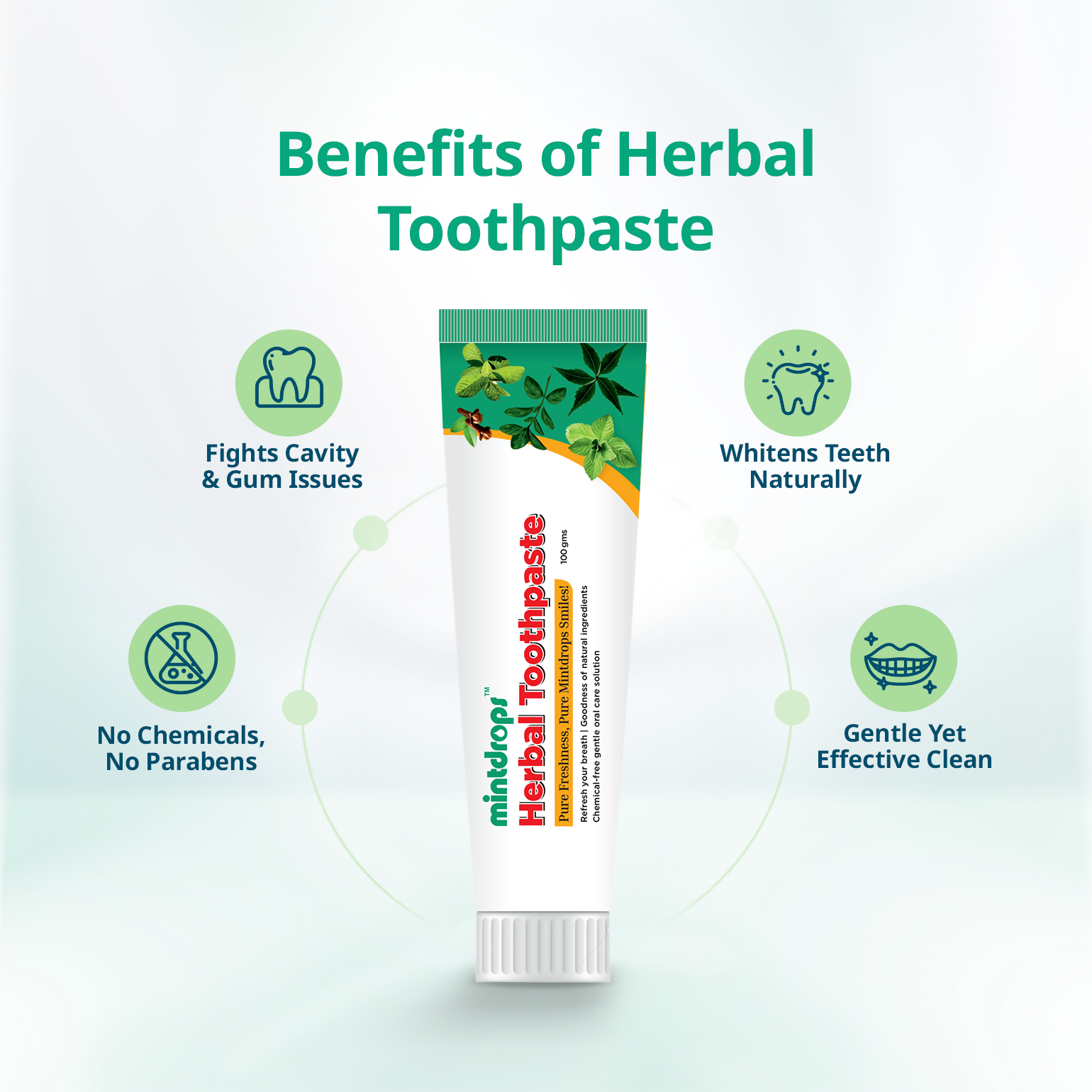 Mintdrops Herbal Toothpaste | Grocsy