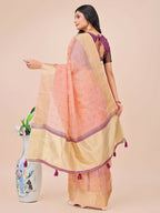 Shree Shyam Fashion Florance Light Pink Organza Saree | Grocsy