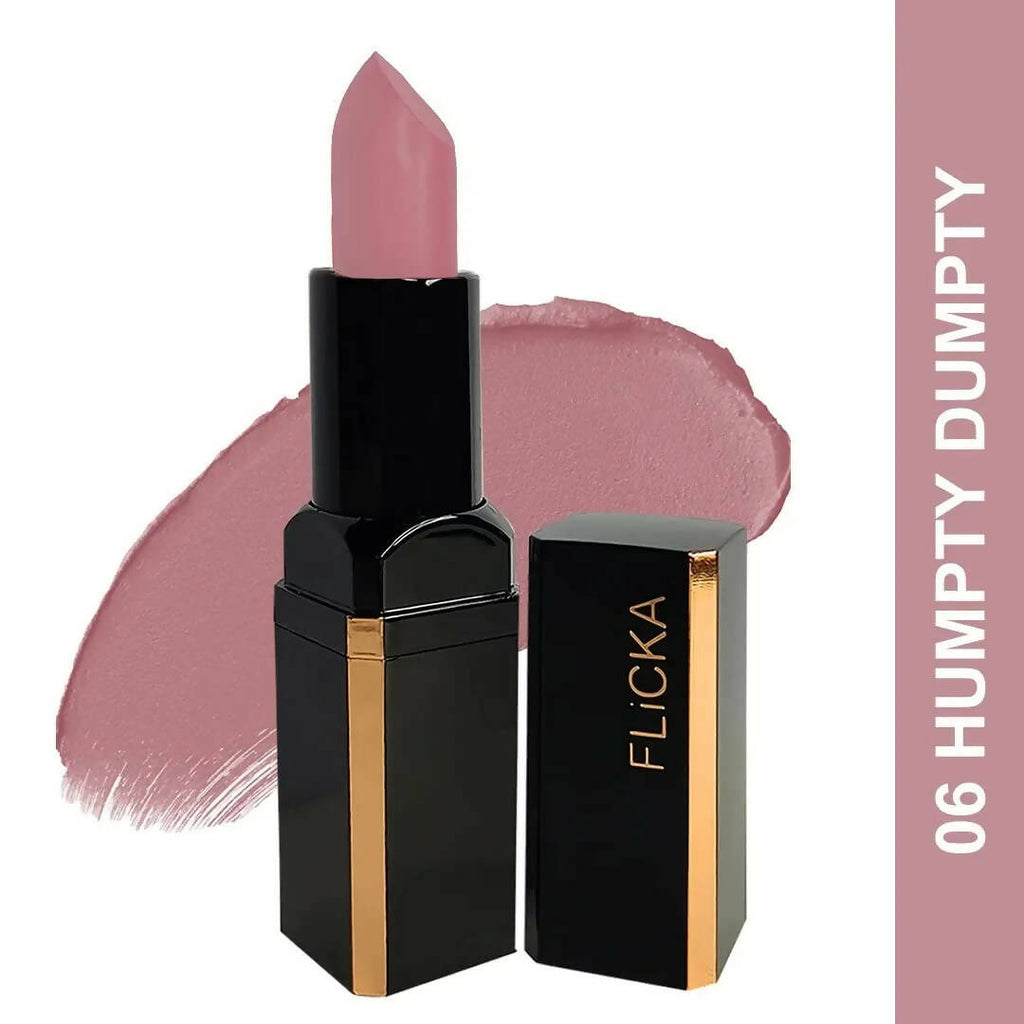 FLiCKA Lip Poetry Matte Lipstick Shade 06 Humpty Dumpty - Brown Nude | Grocsy