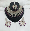 Joban Fashion Women Purple Stone Work Necklace Set | Grocsy