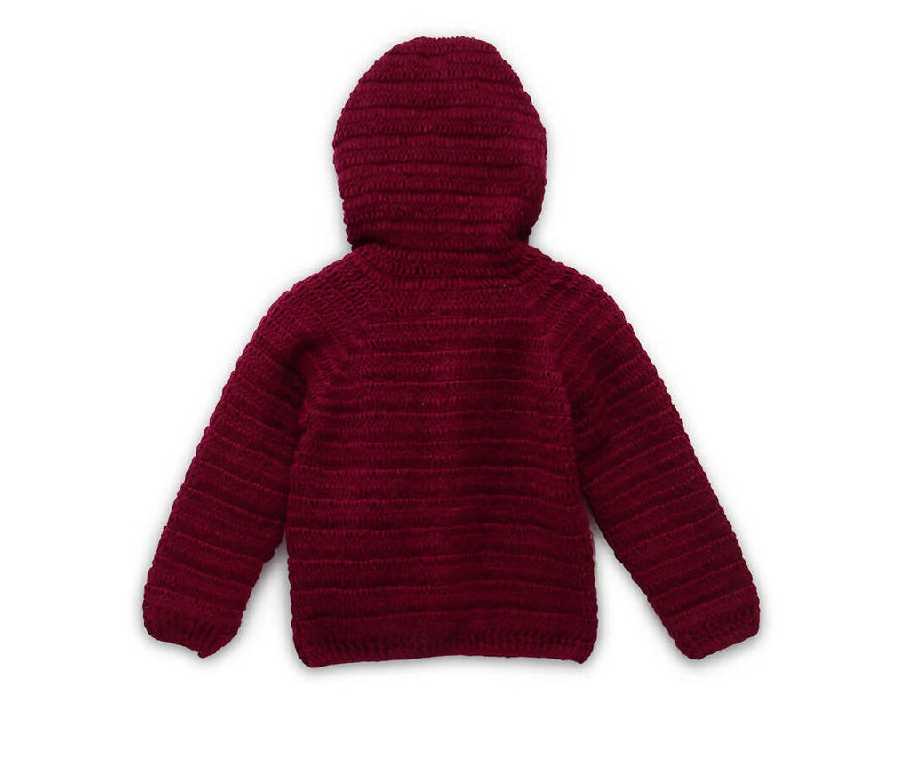 Chutput Kids Maroon Coloured Solid Pullover Sweater | Grocsy