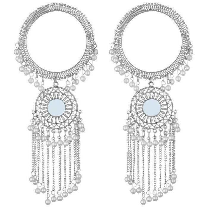 MS Fashion India Stylish And Trendy White Pearls Hanging Chains Bangles | Grocsy