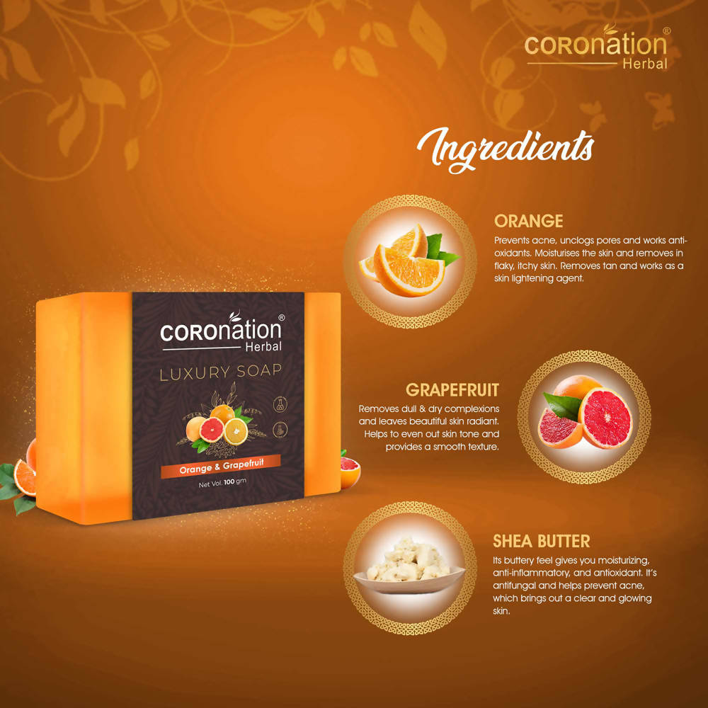 Coronation Herbal Orange & Grapefruit Luxury Soap | Grocsy