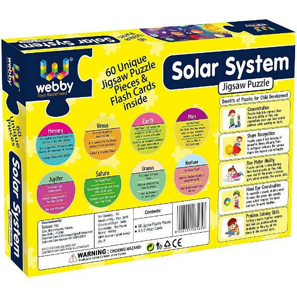 Webby Amazing Outer Space Solar System 60 Pieces Jigsaw Floor Puzzle | Grocsy